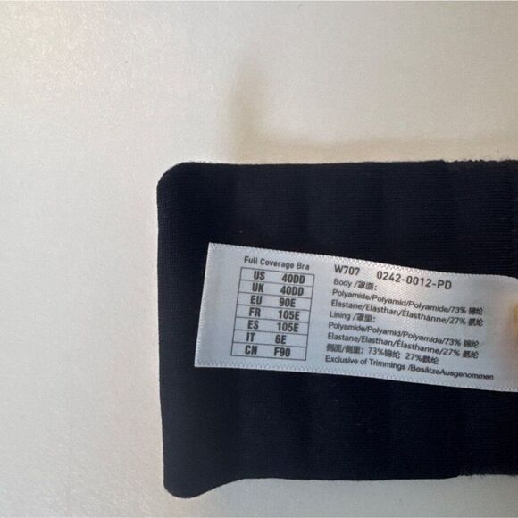 Delimira Full Coverage Underwired Bra Black 40DD Adjustable Straps - Picture 5 of 6